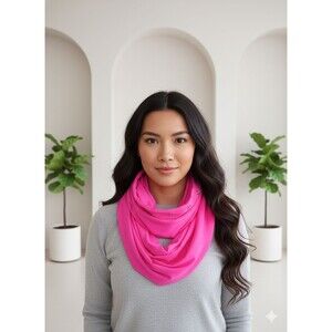 Lululemon Vinyasa Infinity Scarf Bright Pink Wrap Multi-Way Multiple Wear EUC